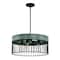 Designers Fountain Aster 60 Watt 4 Light Matte Black Pendant with Grey Wood And Metal Cage Shade D226M-24P-MB - alternate 1